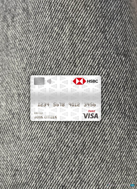 Download Czech HSBC bank visa debit card photolook front Photoshop template